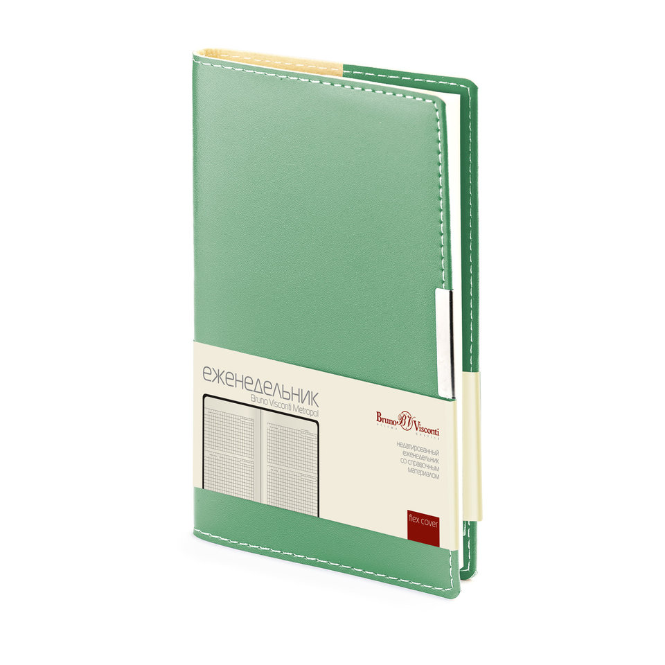 еженедельник недатированный А6 Metropol зеленый 3-492/06 Bruno Visconti