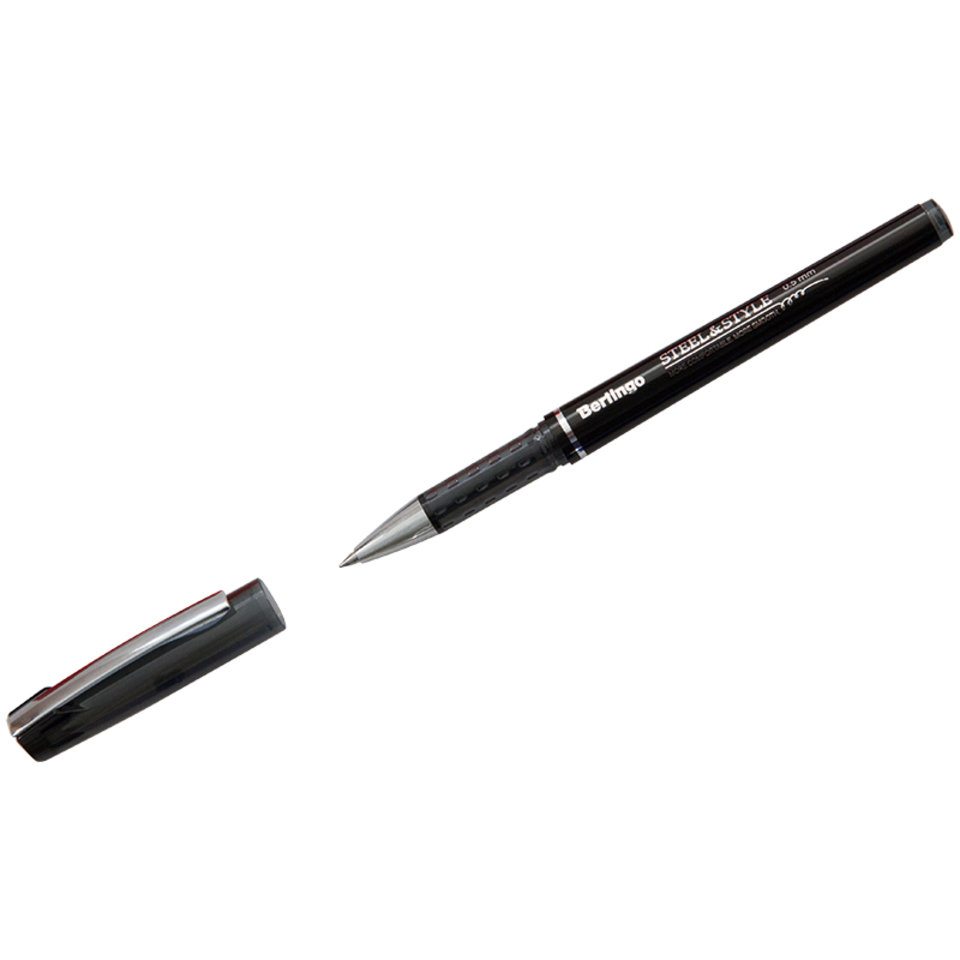 ручка гелевая Berlingo Steel&Style черная металлический наконечник клип
