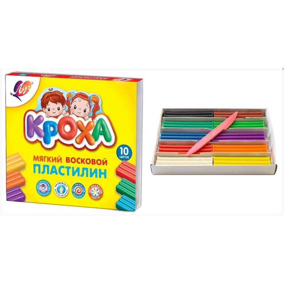 пластилин 10цв 150гр мягкий Кроха стек с875 058618