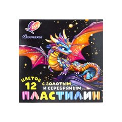 пластилин 12цв 230гр Фантазия Волшебная палитра золото+серебро стек с2310/1942