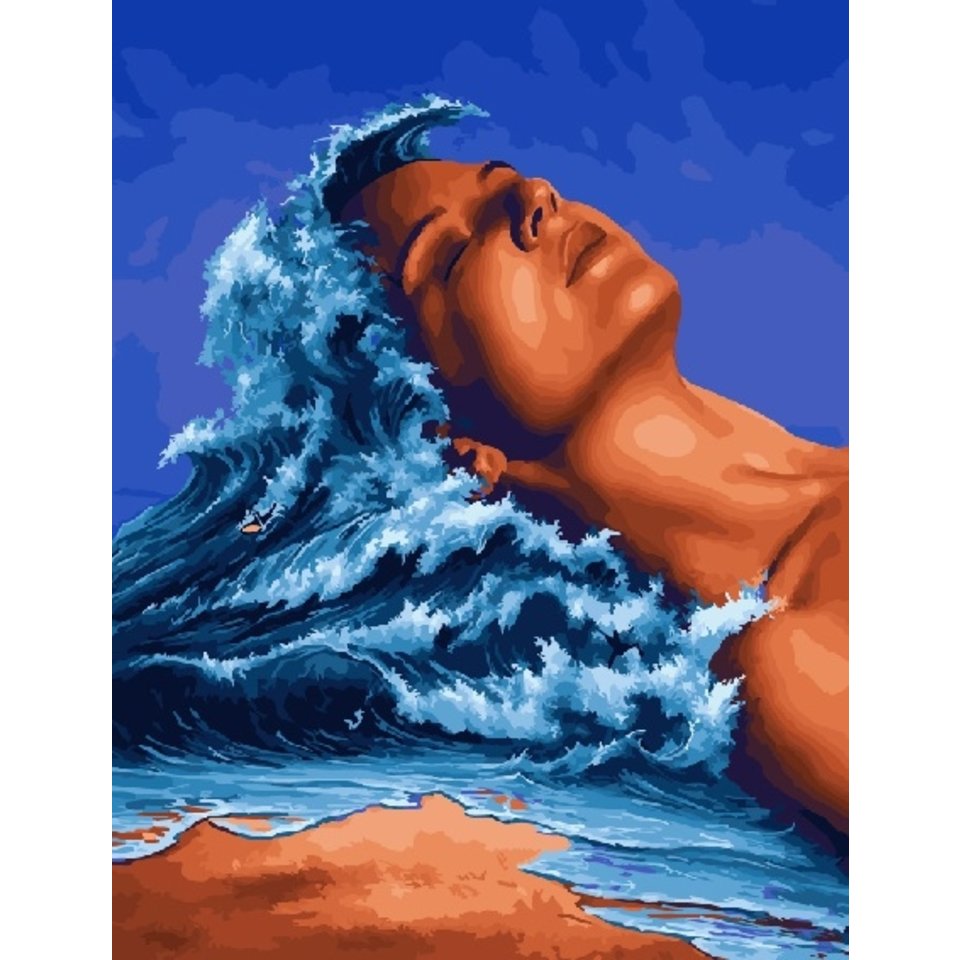 картина по номерам 40х50см RDG-2815 “Спящая на волнах”