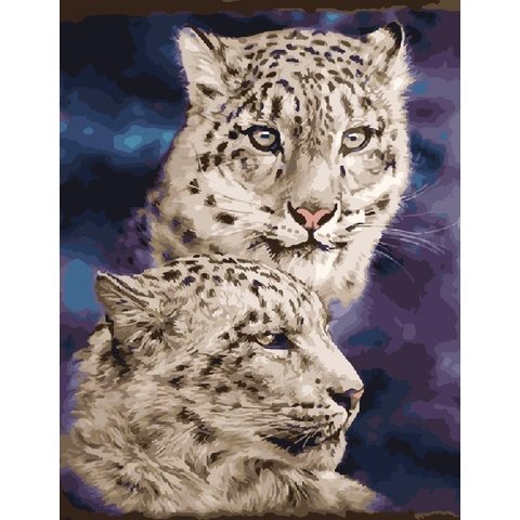 картина по номерам 40х50см RDG-2140 “Снежные барсы”
