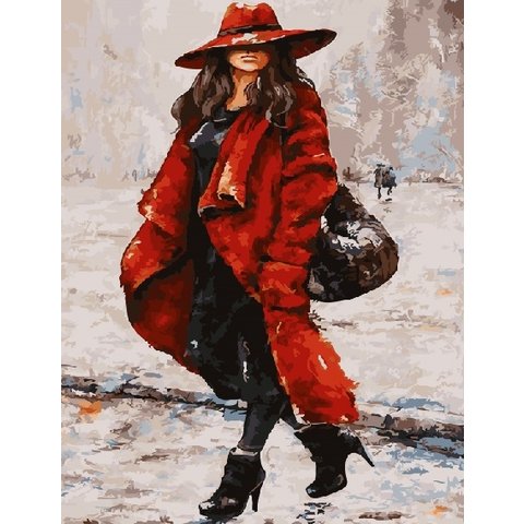 картина по номерам 40х50см RDG-2614 “Красный прикид”