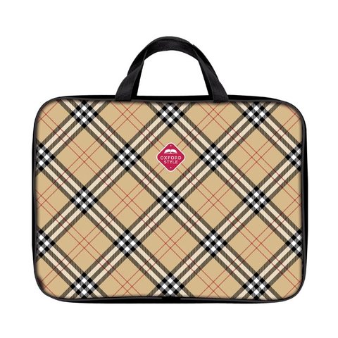 папка для тетрадей А4 с ручками Бежевая клетка на молнии ПТРТМР-БКЛ