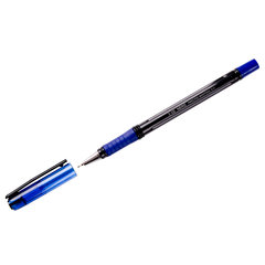 ручка шариковая Berlingo I-10 синяя, игольчатый наконечник, резиновая вставка