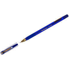 ручка шариковая Berlingo xGold синяя, игольчатый наконечник, резиновая вставка