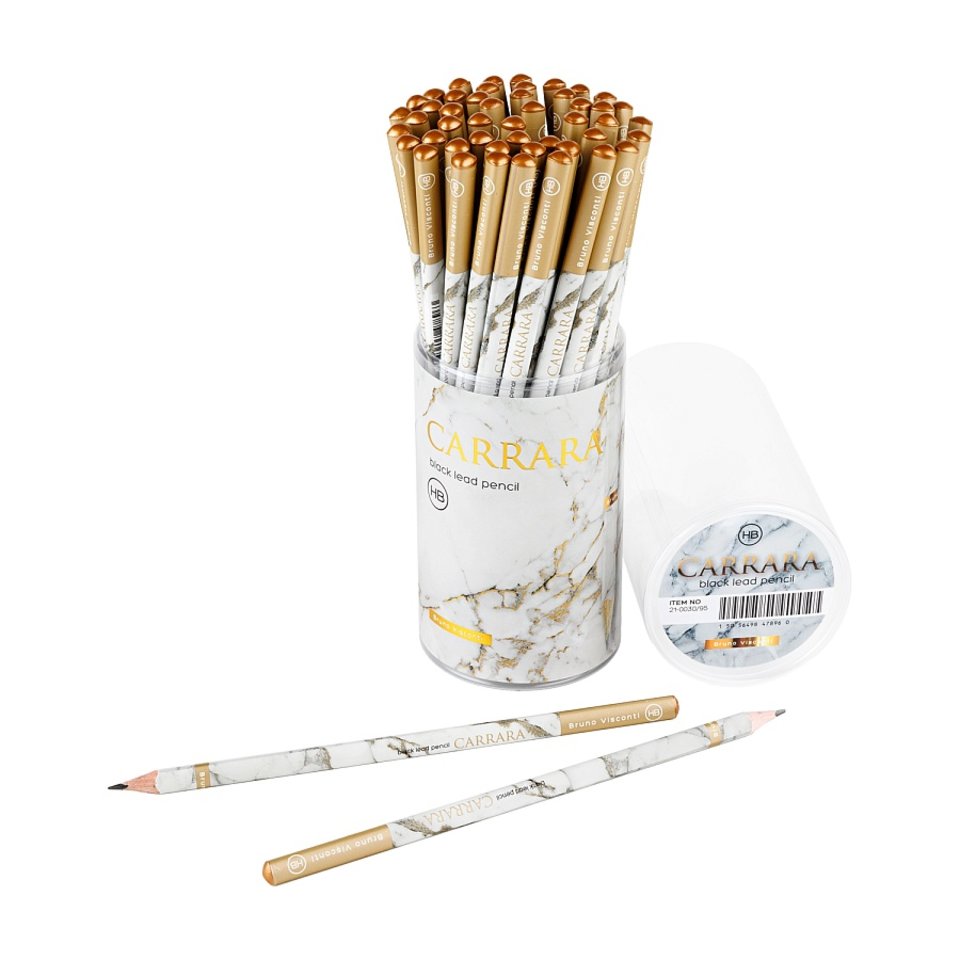 карандаш простой Carrara White трехгранный HB 21-0030/95