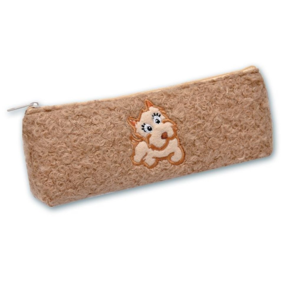 косметичка для девочки Собачка коричневый фон 46488