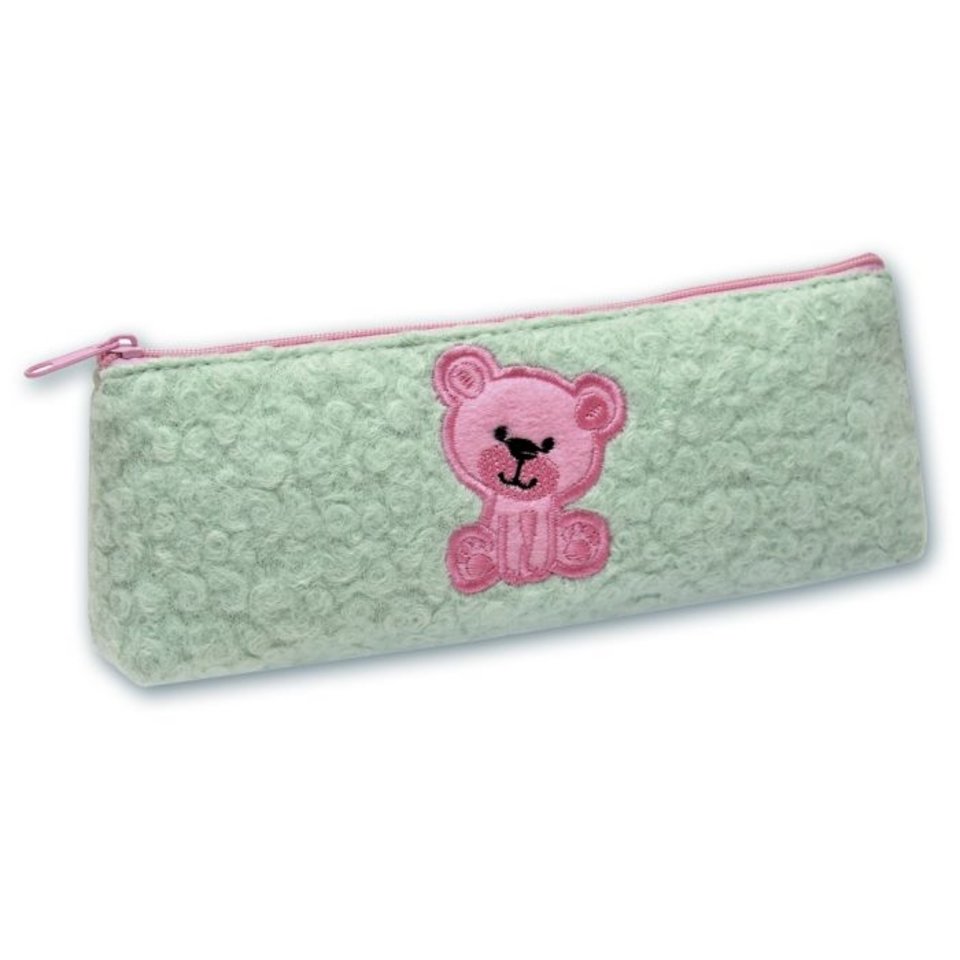 косметичка для девочки Мишка мятный фон 46490