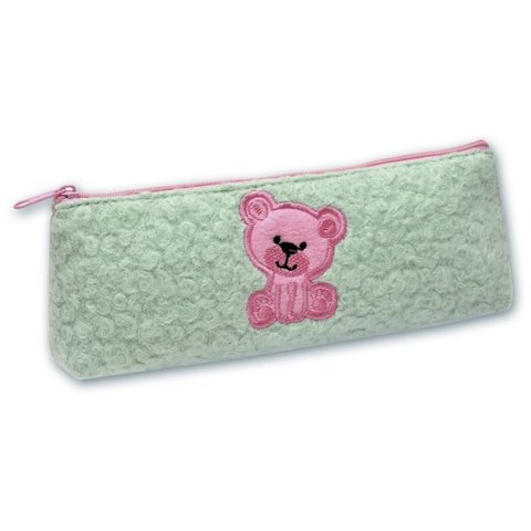 косметичка для девочки Мишка мятный фон 46490