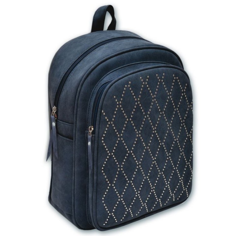 рюкзак кожзам Синий с заклепками 46067