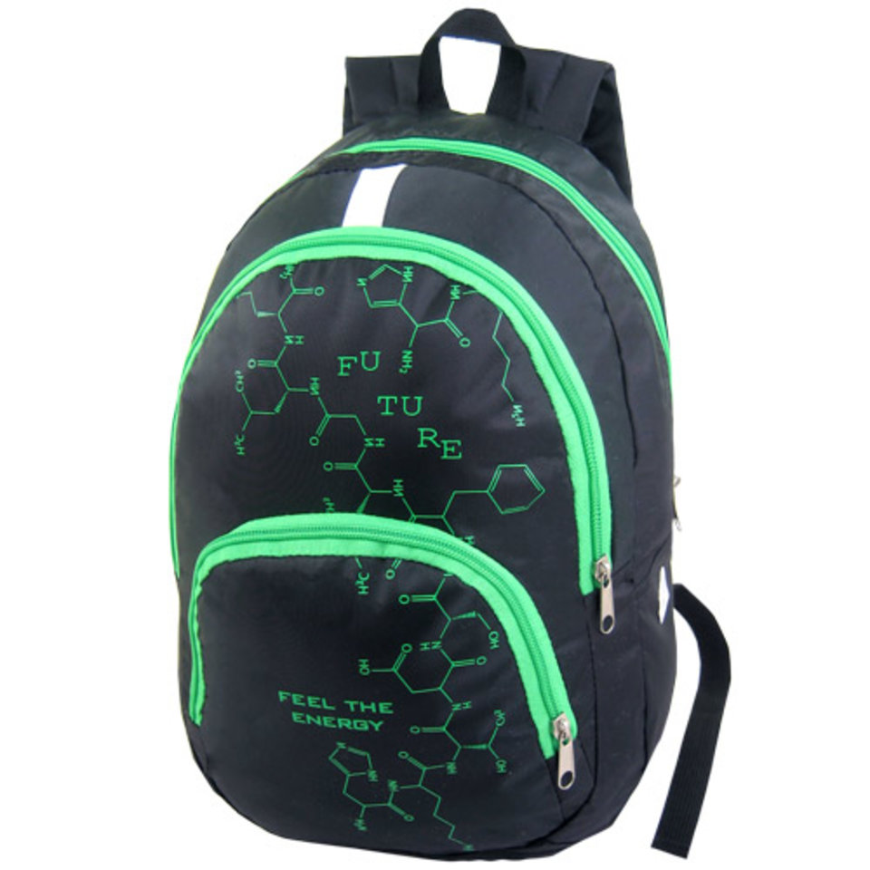 рюкзак для мальчика 1409-02 черный/зеленый Stelz