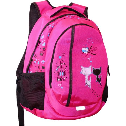 рюкзак для девочки Два кота розовый 67158