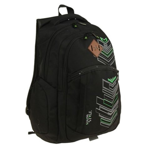 рюкзак для мальчика Стрелки черный/зеленый 67230