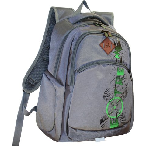 рюкзак для мальчика Экстрим серый/зеленый 67154