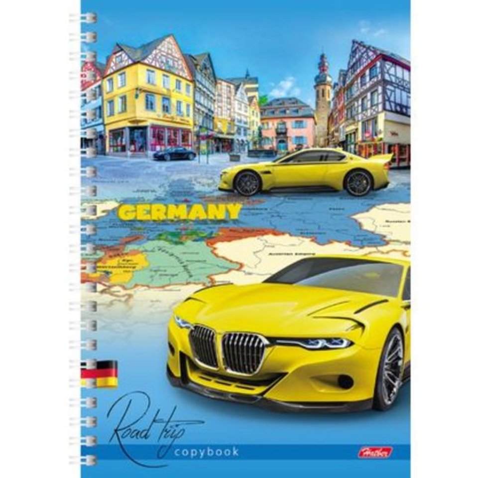 тетрадь 96 листов Автомир пластик на гребне 15977(048531) в клетку