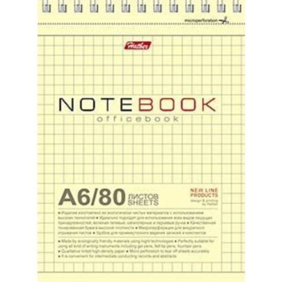 блокнот А6 80 листов Office Book тонированный блок на гребне 06602(004923)