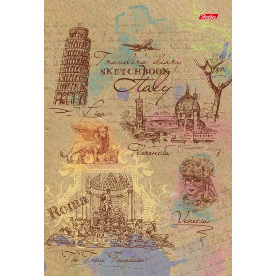 скетчбук А5 80 листов Итальянсие каникулы твердый переплет на гребне 17208(049491)