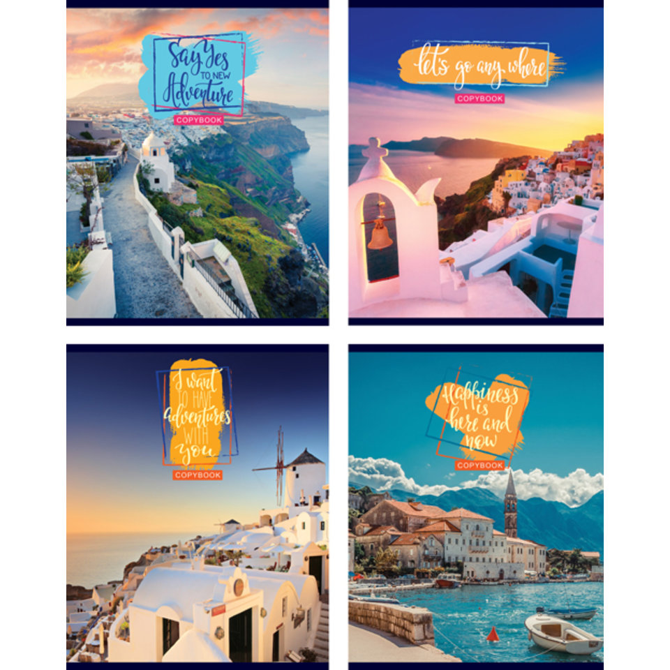 тетрадь 96 листов Santorini в линейку 5197 в клетку