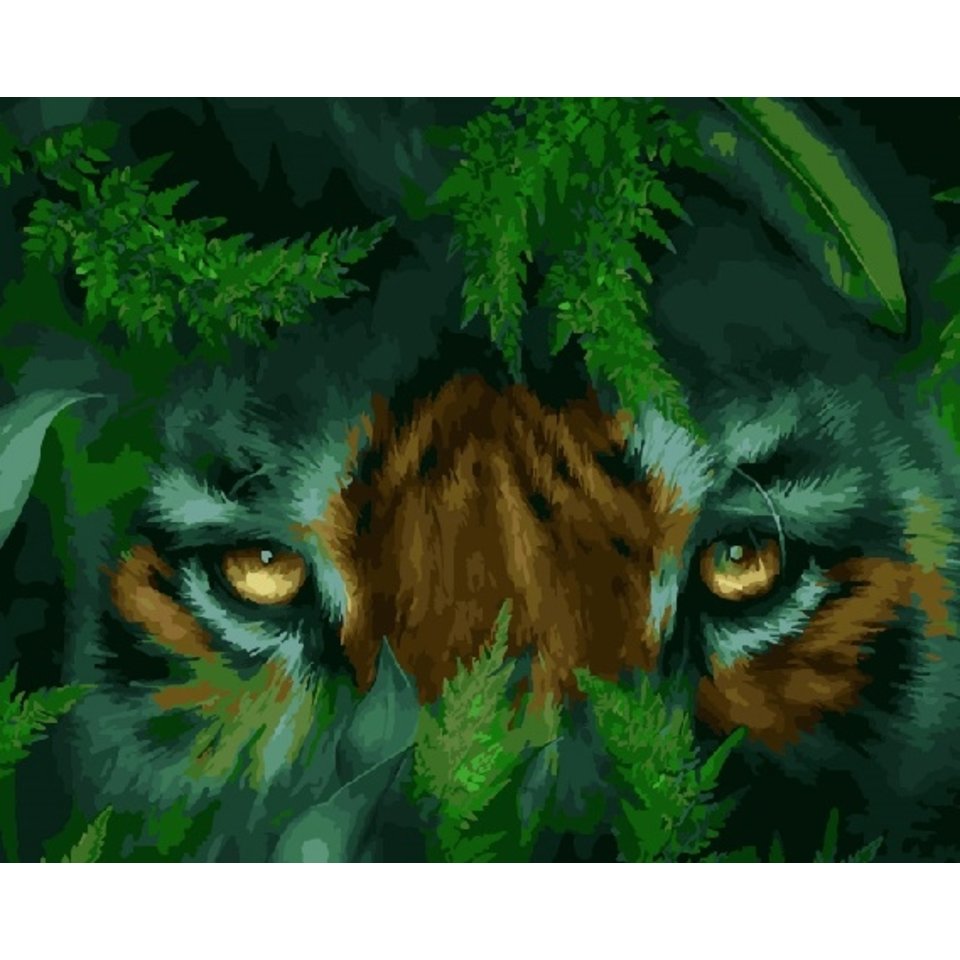 картина по номерам 40х50см GX5709 “Взгляд тигра”