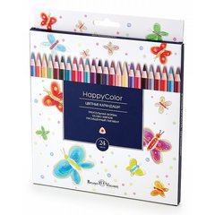 цветные карандаши 24 цвета Bruno Visconti HAPPYCOLOR трехгранные