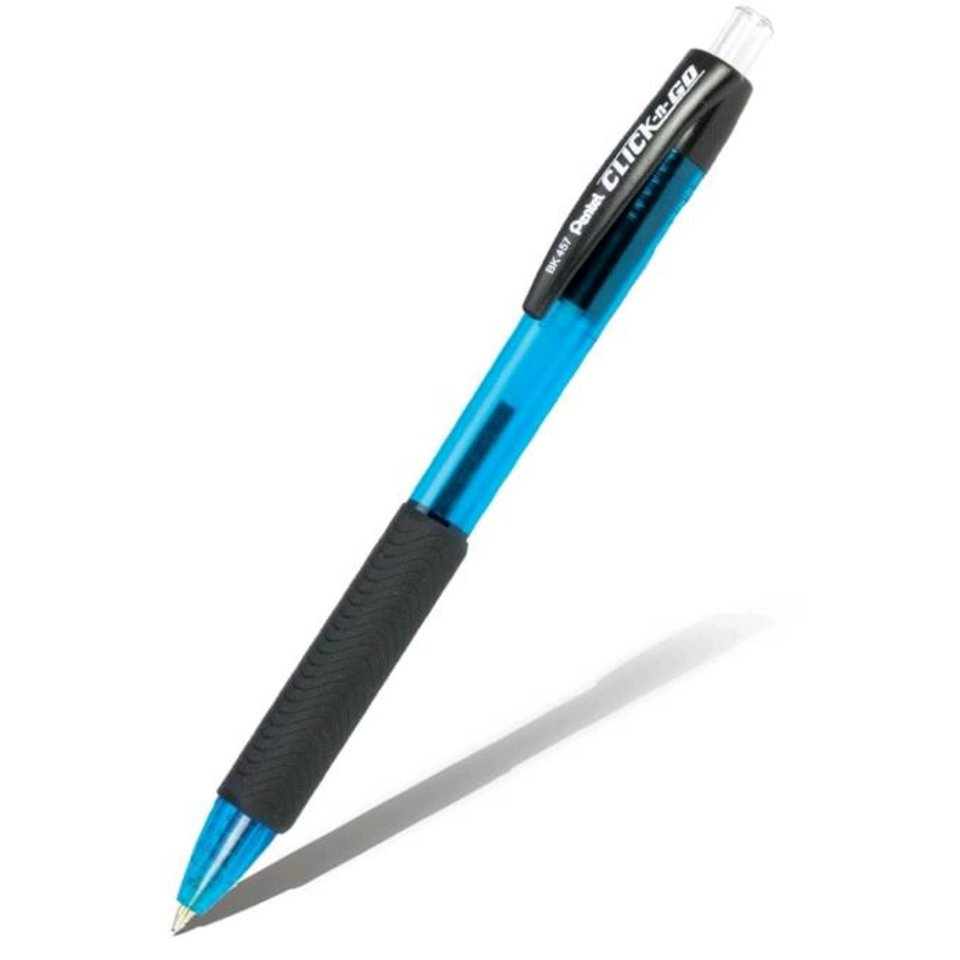 ручка шариковая Pentel Click&Go, 3-х гранный корпус, синий стержень, 0,7 мм
