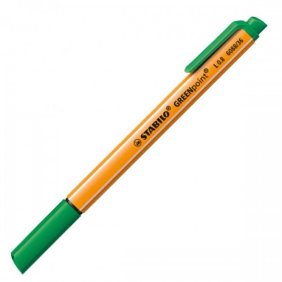 ручка капиллярная STABILO GREENPOINT 0.8мм зеленая 6088/36
