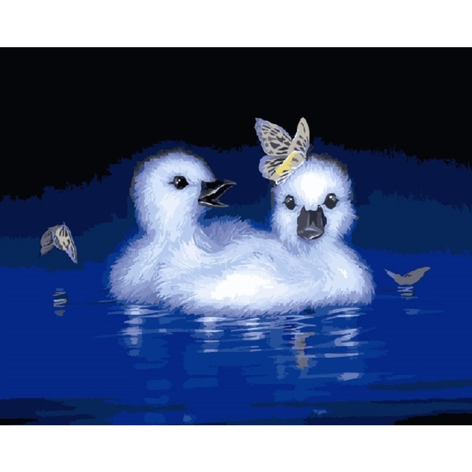 картина по номерам 40х50см GX21701 “Белые утята”