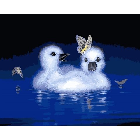 картина по номерам 40х50см GX21701 “Белые утята”