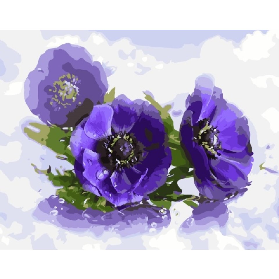 картина по номерам 40х50см GX22182 “Фиолетовые цветы”