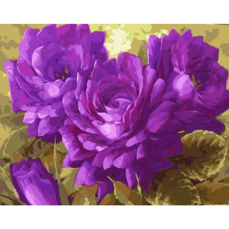 картина по номерам 40х50см GX9926 “Фиолетовые цветы”