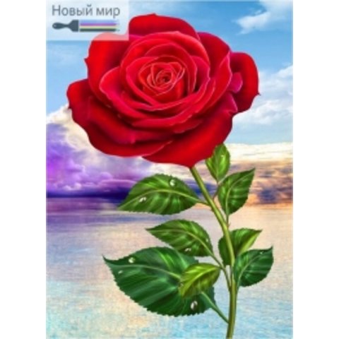 алмазная мозаика Цветок красной розы 30х40см ZX8597