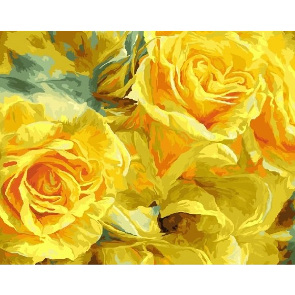 картина по номерам 40х50см GX22045 “Желтые розы”