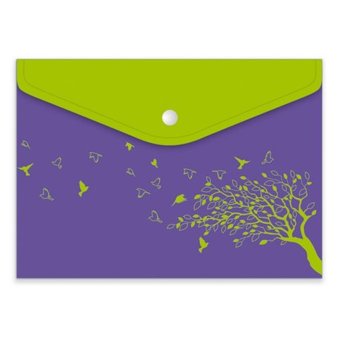 папка-конверт на кнопке А5 Дерево 46750