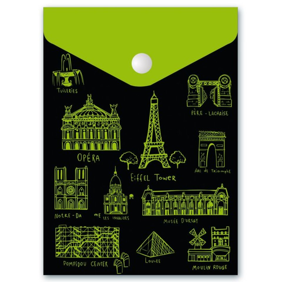 папка-конверт на кнопке 15,8х11,4см Город 46755