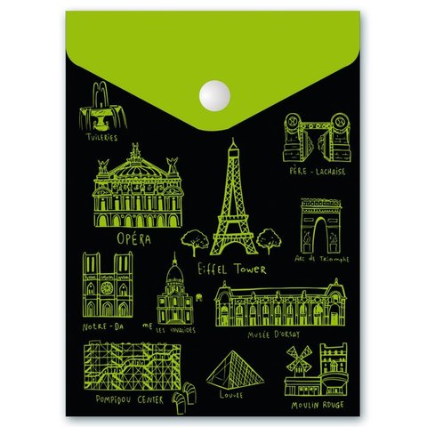 папка-конверт на кнопке 15,8х11,4см Город 46755