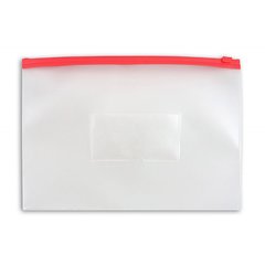 папка-пакет на молнии 260x130мм ZIP BPM6A с карманом красная