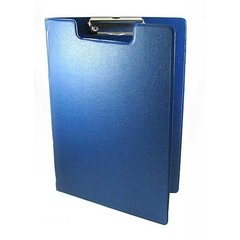 папка планшет А4 с верхним зажимом и карманом PVC 65301 синяя