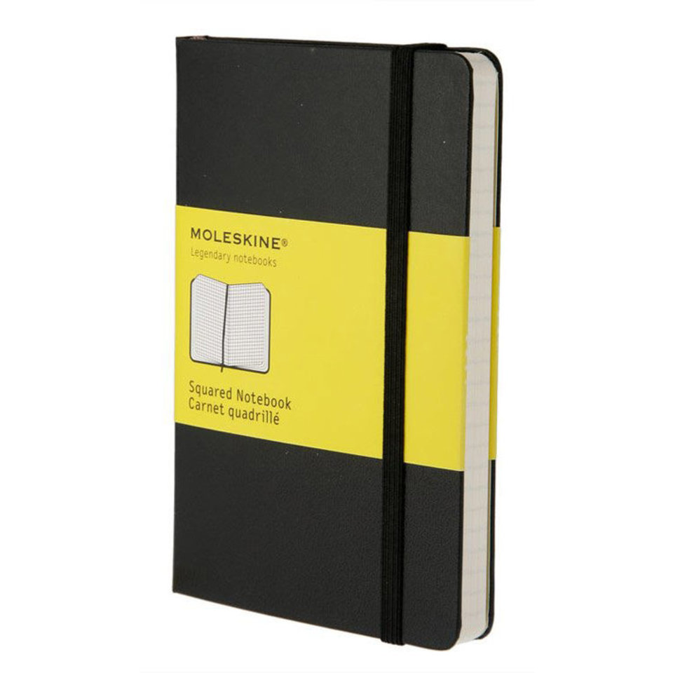 блокнот Moleskine А6 96 листов Classic на резинке клетка черный 385068