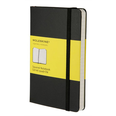 блокнот Moleskine А6 96 листов Classic на резинке клетка черный 385068
