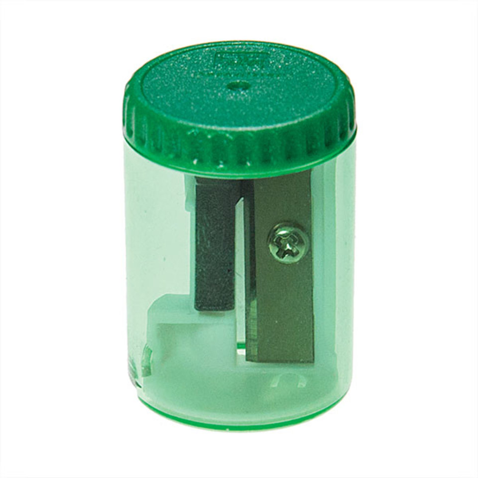 точилка пластиковая InFORMAT Цилиндр контейнер, 1 отверстие, цвет ассорти ТЧЦЛ/072188