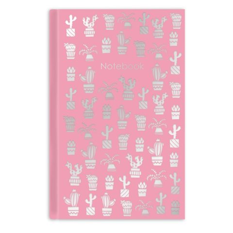 записная книжка А6 96 листов Серебряные кактусы Софт-тач 47888