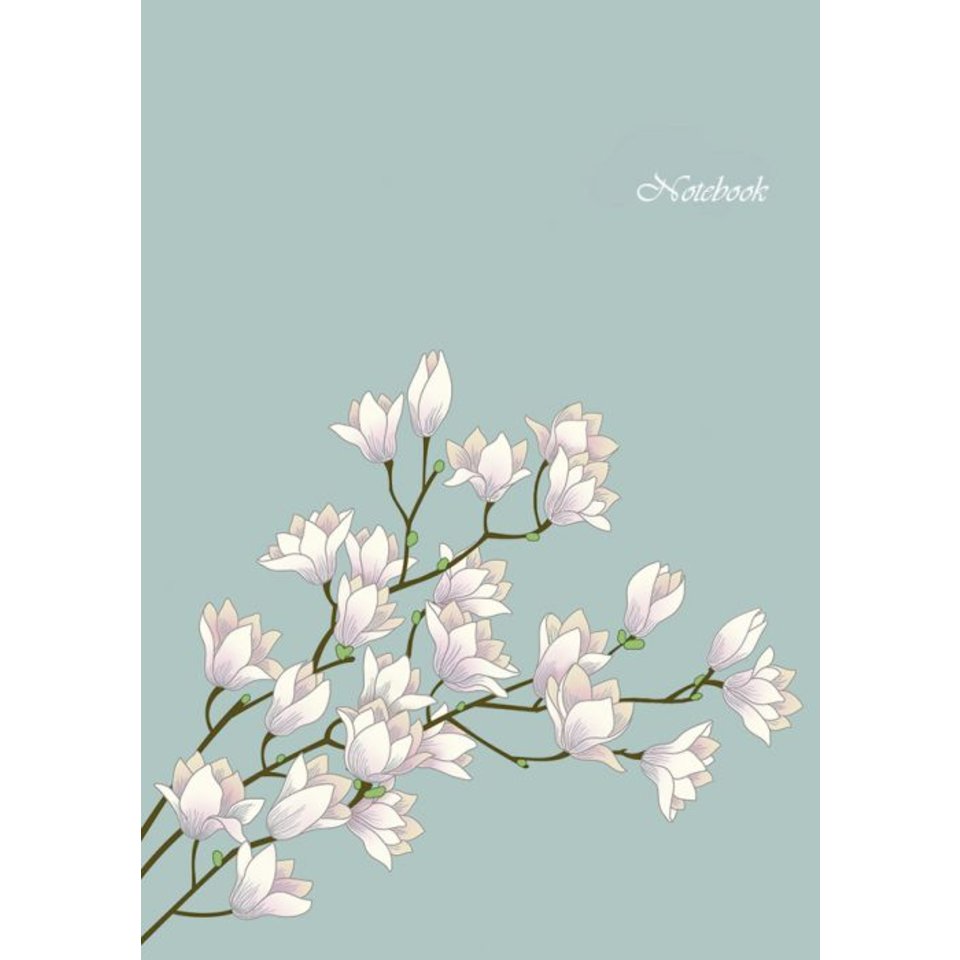 записная книжка А5 144 листа Цветы на бирюзе Софт-тач 45650