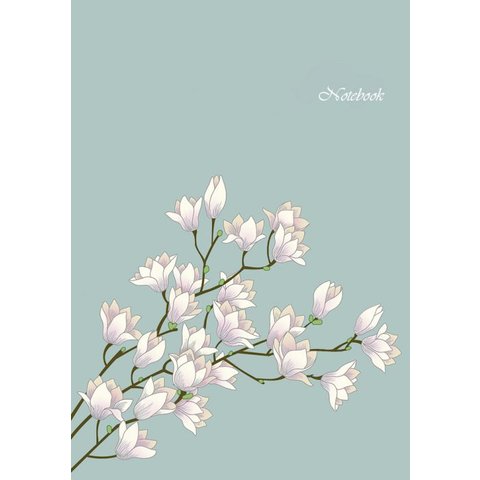 записная книжка А5 144 листа Цветы на бирюзе Софт-тач 45650