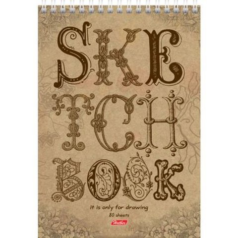 скетчбук А5 80 листов Крафт твердая подложка на гребне 17235 (049512)