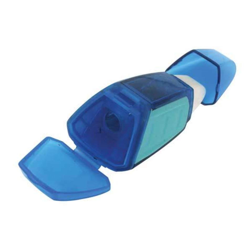 точилка пластиковая Y-Plus Шаттл контейнер боковой резиновый упор, ластик DSX0903D/ASH515