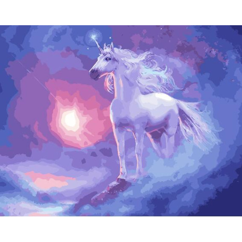 картина по номерам 40х50см PK26072 “Облачный единорог”