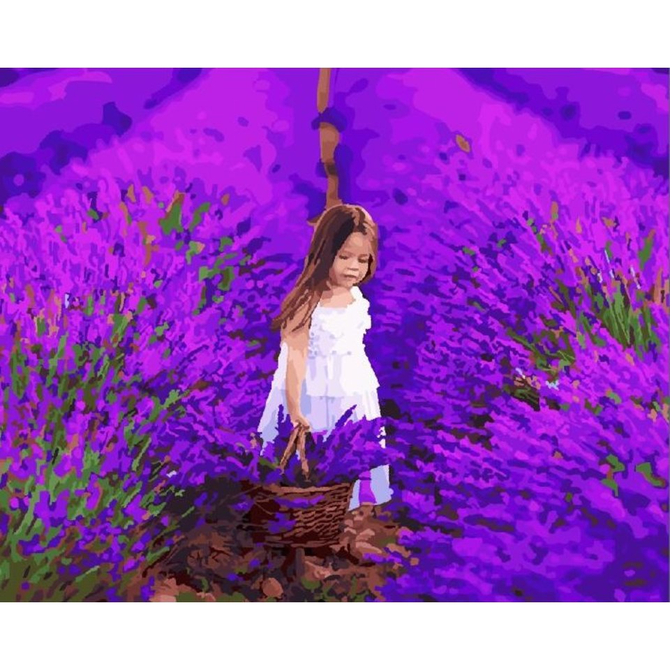 картина по номерам 40х50см PK24056 “В лавандовом поле”