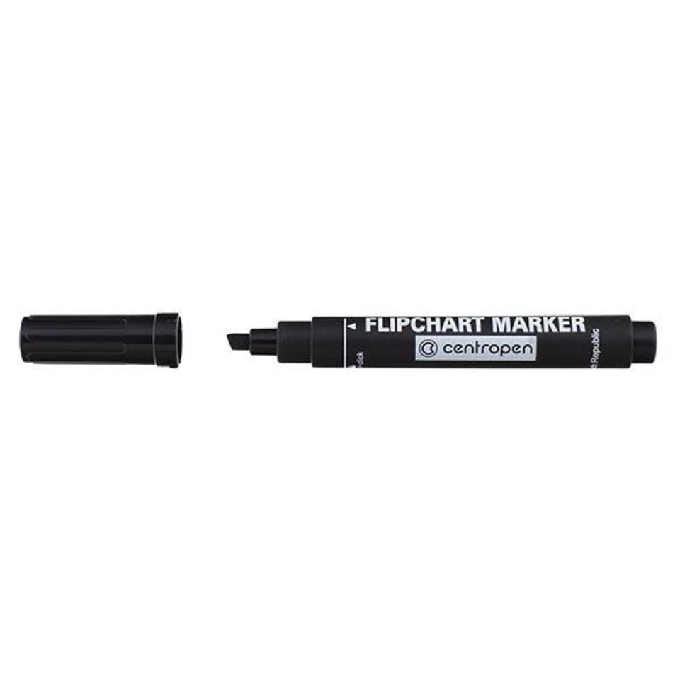 маркер для флипчарта скошенный наконечник 1-4.6мм Centropen 8560 черный