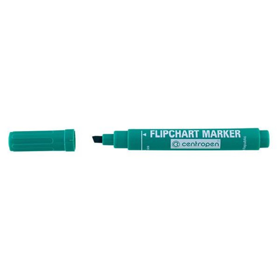 маркер для флипчарта скошенный наконечник 1-4.6мм Centropen 8560 зеленый